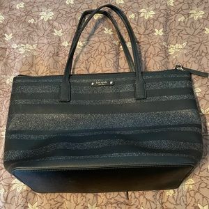 Black Kate spade glitter zipper